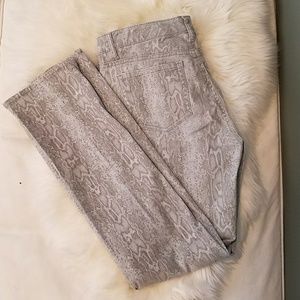 Snake skin boot cut pants
